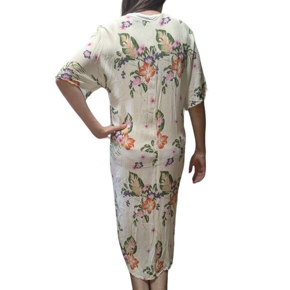 Vero Moda | Kimono Vmbloom 3/4  Moonbeam Bloom Floral Midi Dress | Size: S - Picture 5 of 14
